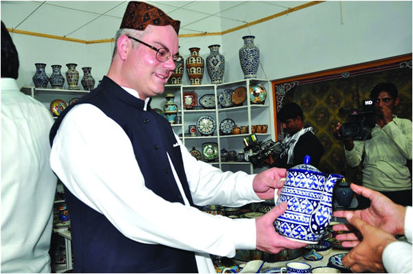 The author is a great fan of Multani pottery - seen here at the Ustad Alam Institute of Blue Pottery, Multan
