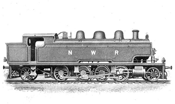 Sketch of a North Western Railways locomotive from the colonial era
