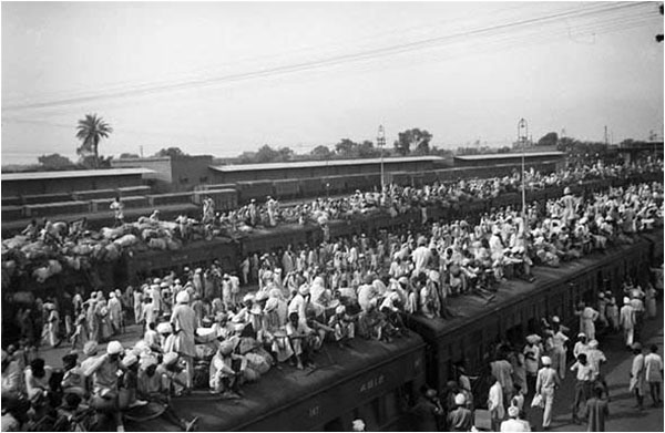 Trains crammed with refugees in Amritsar, 1947
