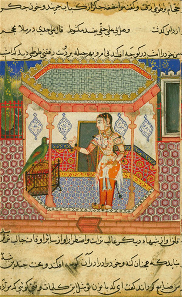 Mughal emperor Akbar commissioned an illustrated version of the fourteenth-century Persian text 'Tutinamah' (Tales of a parrot)