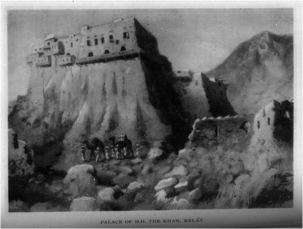 A view of the Khan of Kalat's palace