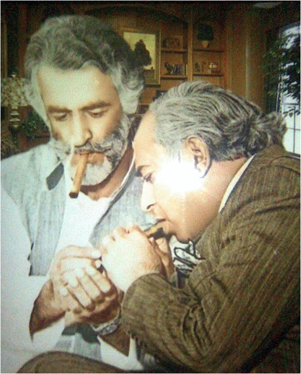 Lighting up together: Akbar Bugti and Zulfiqar Ali Bhutto 