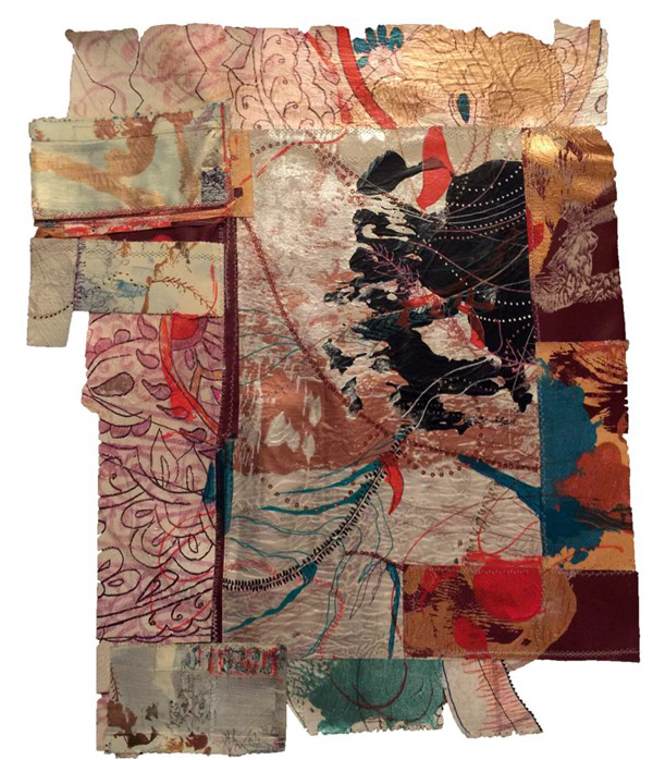 'Earth Skin - 1' by Natasha Shoro, 2016 - mixed media collage, 27 x 22 inches