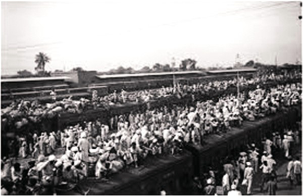 Crowded refugee trains depart from Amritsar in 1947
