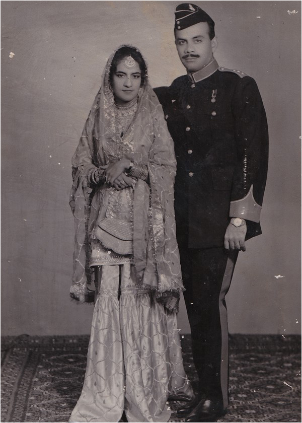 Wedding photo of the author and her husband Captain Nisar