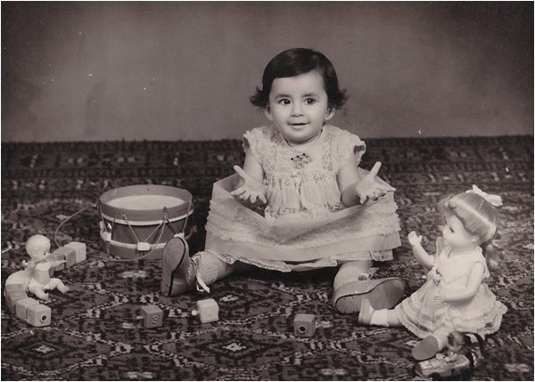 A childhood photograph of the author's daughter, Iram