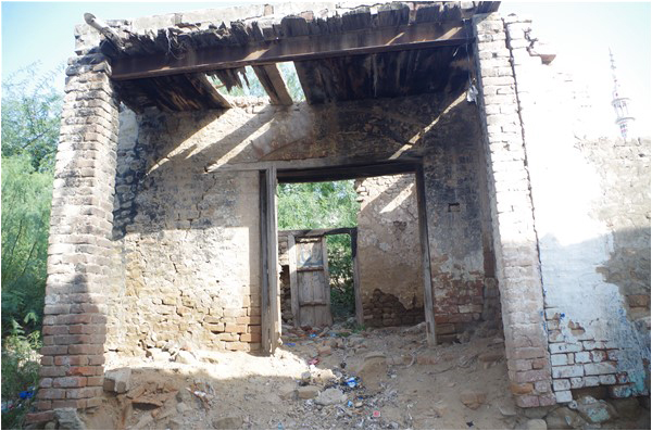 Old shops in a dilapidated condition, illegally situated in the bazaar of Rohtas Fort