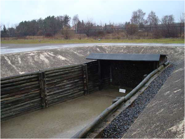 Execution trenches which were used at Sachsenhausen during the Nazi regime