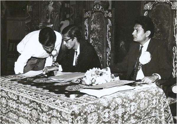 Student leaders in 1965 - Mairaj Muhammad Khan and Rasheed Hasan Khan
