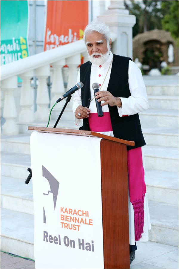 Archbishop Joseph Coutts speaking at the launch of 'Reel On Hai'