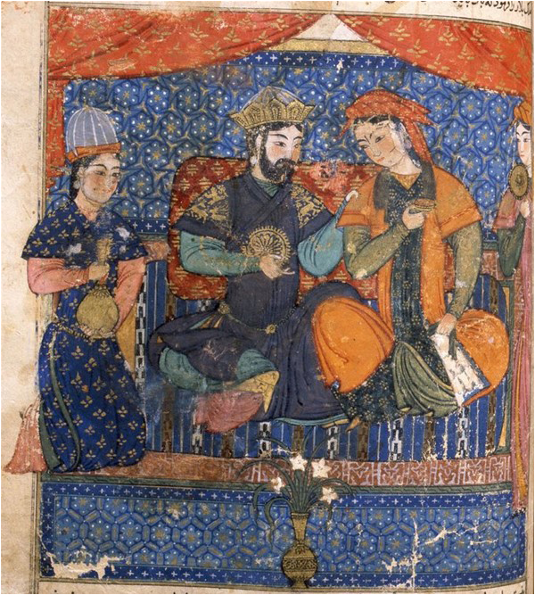 A scene from Fatimid court life, from a manuscript in the Islamic Museum in Cairo