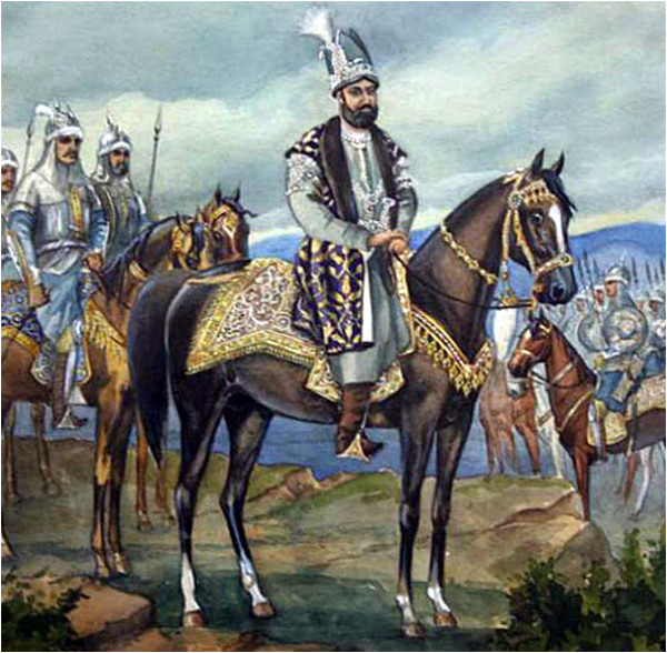 In the 18th century, Nasir Khan of Kalat acquired the status of a tributary of the Afsharid ruler of Persia, Nader Shah (pictured)