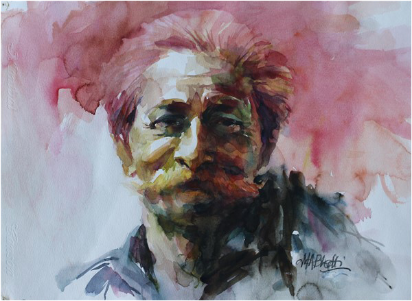 M. A. Bhatti - 11 x 15 inches - Watercolour on Paper