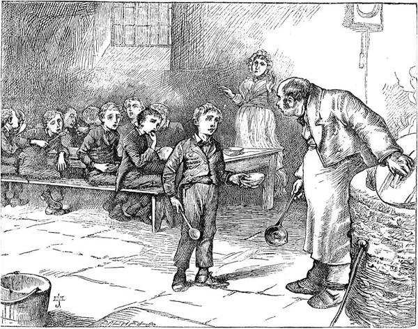 Oliver dares ask for more - an immortal moment from 'Oliver Twist' and its depiction of life in a 19th century shelter for the poor