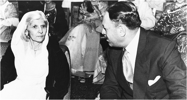 Seen here with Pakistan's first military strongman Ayub Khan, Ms. Fatima Jinnah ran a courageous - if eventually unsuccessful - campaign against him