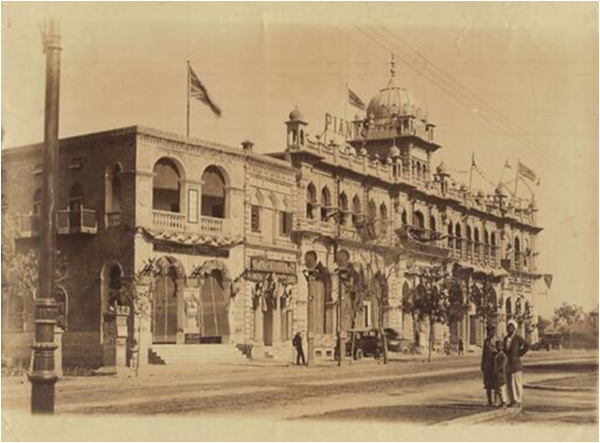 ?The Dinga Singh Building on Regal Chowk, Lahore - circa 1922 and today