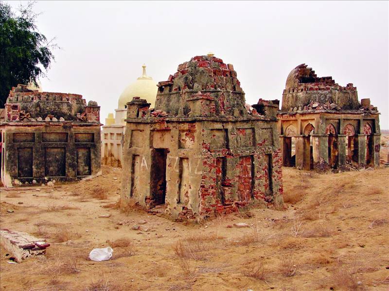 Dilapidated tombs in the necropolis