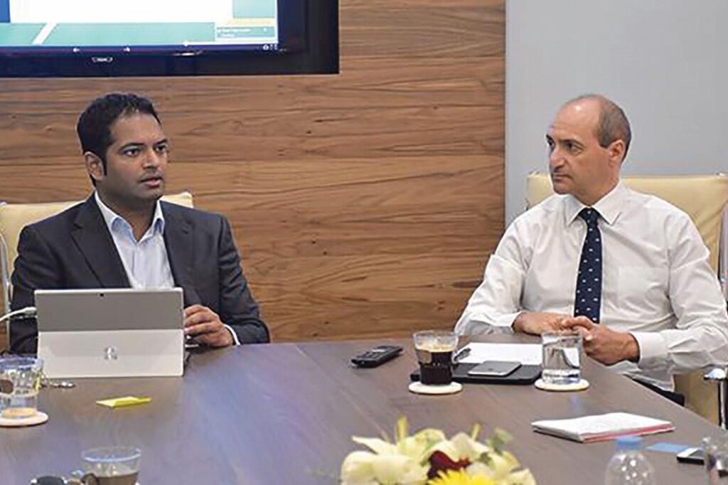 Sri Ram Tumuluri, former CEO of Vital's Global Healthcare, with Malta's health minister Chris Fearne